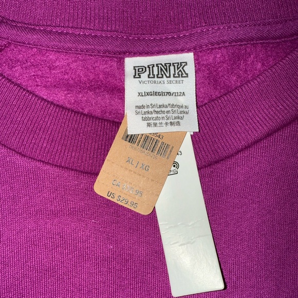 🩷PINK Magenta Short-Sleeve Fleece-Lined Relaxed Crewneck - Picture 5 of 6